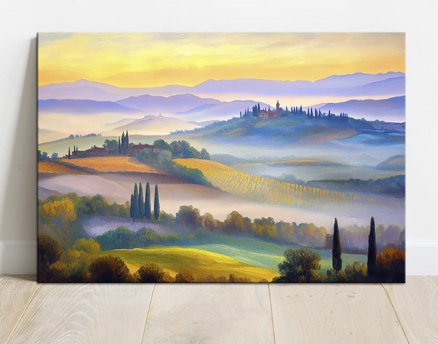 Moderne Leinwandbilder, Kunstdrucke digitaler Gemälde auf Leinwand, fertig zum Aufhängen.
