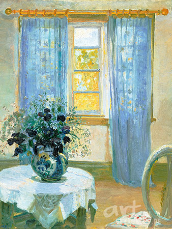 Anna Ancher - Interieur mit Clematis - Alte Meister als Kunstdruck auf Leinwand, Acrylglas, Alu-Dibond oder als Poster