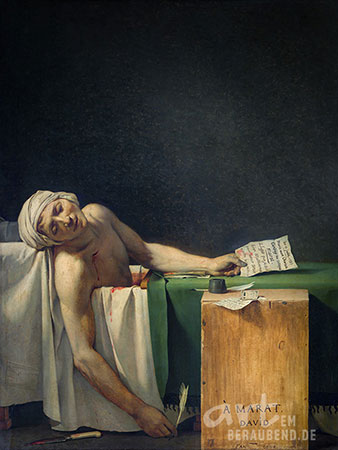 Jacques-Louis David - Der Tod des Marat - Alte Meister als Kunstdruck auf Leinwand, Acrylglas, Alu-Dibond oder als Poster