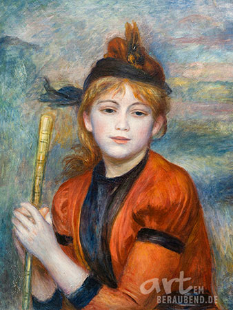 Pierre-Auguste Renoir - Die Ausflüglerin - Alte Meister als Kunstdruck auf Leinwand, Acrylglas, Alu-Dibond oder als Poster