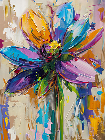 Blütengemälde - Modernes Blumengemälde als hochwertiger Kunstdruck auf Leinwand, Acrylglas, Alu-Dibond oder als Poster