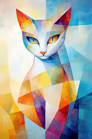 Abstrakte Katze - Afrika Wandbild im Stil einer Fotografie auf Leinwand, Acrylglas, Alu-Dibond oder als Poster