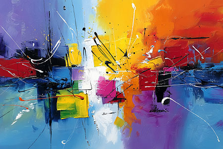 Abstrakte Formen und Farben Martimer Kunstdruck auf Leinwand, Acrylglas oder als Poster