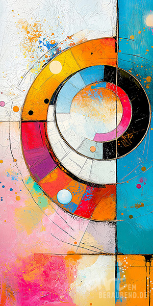 Farbkomposition - modernes abstraktes Gemälde als Kunstdruck auf Leinwand, Acrylglas, Alu-Dibond oder als Poster