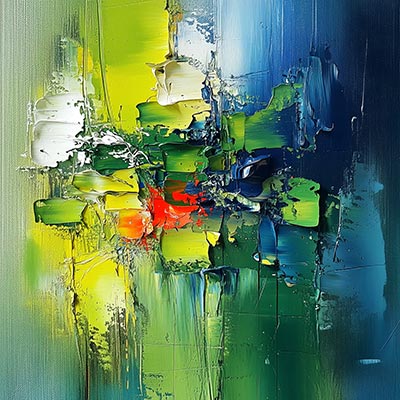 Abstrakte Farbkomposition - modernes abstraktes Gemälde als Kunstdruck auf Leinwand, Acrylglas, Alu-Dibond oder als Poster