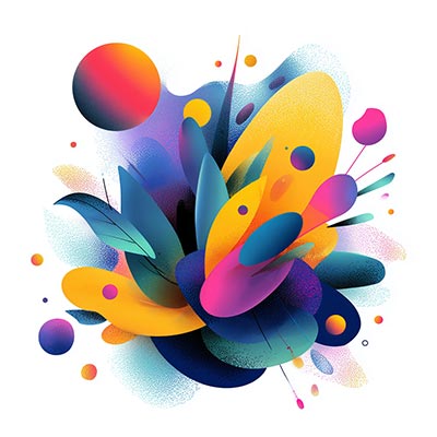 Modernes abstraktes Gemälde aus Formen und Farben, Kunstdruck auf Leinwand, als Acrylglasbild, auf Alu-Dibond oder als Poster.