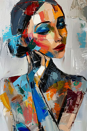 Abstraktes Porträt - Ein Aperol Spritz Cocktail im Stil einer Vintage Illustration auf Leinwand, Acrylglas, Alu-Dibond oder als Poster