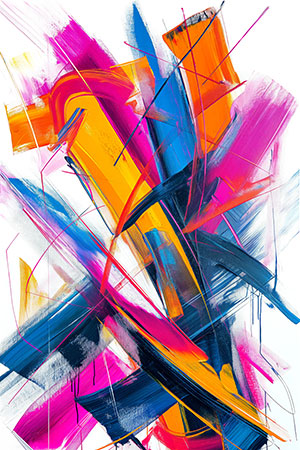 Abstrakte Pinselstriche - Wandbild im Stil eines abstrakten Gemäldes auf Leinwand, Acrylglas, Alu-Dibond oder als Poster