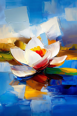 Abstrakte Seerose - London Impression im Stil einer kreativen Fotografie auf Leinwand, Acrylglas, Alu-Dibond oder als Poster