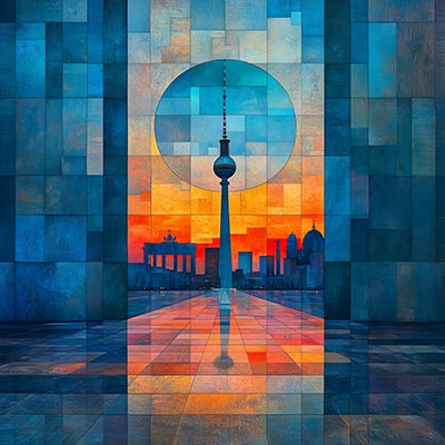 Abstraktes Berlin - London Impression im Stil einer kreativen Fotografie auf Leinwand, Acrylglas, Alu-Dibond oder als Poster