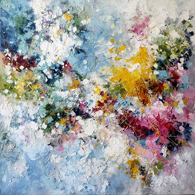 Modernes abstraktes Gemälde als Kunstdruck auf Leinwand, als Acrylglasbild, auf Alu-Dibond oder als Poster.