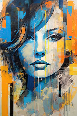  Abstrakte Schönheit - modernes Wandbild im Stil eines Gemäldes als Kunstdruck auf Leinwand, Acrylglas, Alu-Dibond oder als Poster