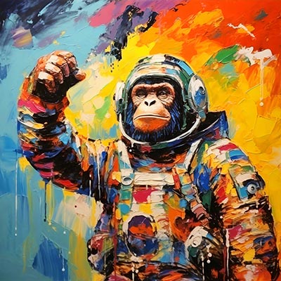 Astronaut - modernes digitales Gemälde Wandbild auf Leinwand oder Acrylglas
