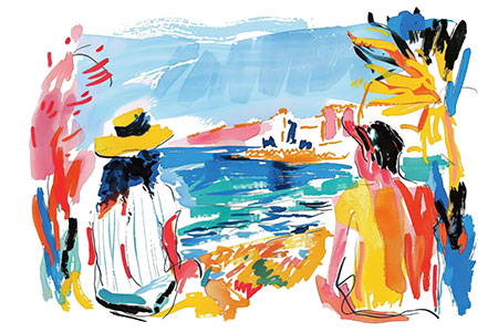 Sommer am Strand - modernes Gemälde auf Leinwand, Acrylglas, Alu-Dibond oder als Poster