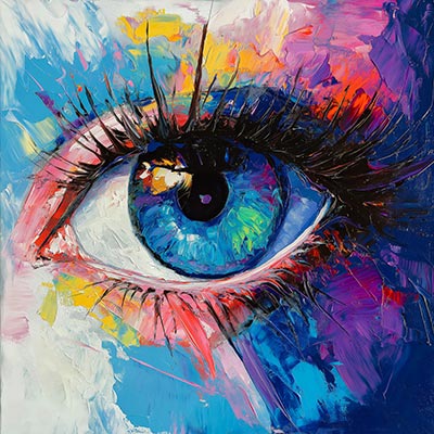 Das Auge - Modernes Gemälde als Kunstdruck auf Leinwand, Acrylglas, Alu-Dibond oder als Poster