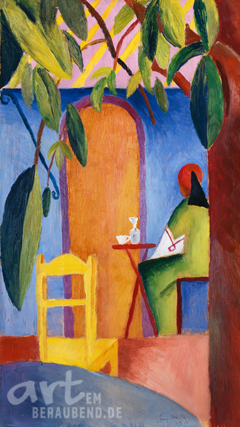 August Macke - Türkisches Café - Alte Meister als Kunstdruck auf Leinwand, Acrylglas, Alu-Dibond oder als Poster