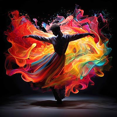 Im Rausch der Farben - modernes Wandbild im Aquarellstil als Kunstdruck auf Leinwand, Acrylglas, Alu-Dibond oder als Poster