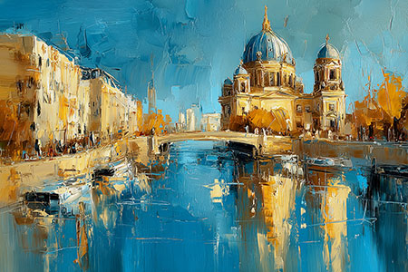 Berlin Gemälde als Kunstdruck auf Leinwand, als Acrylglasbild, auf Alu-Dibond oder als Poster.