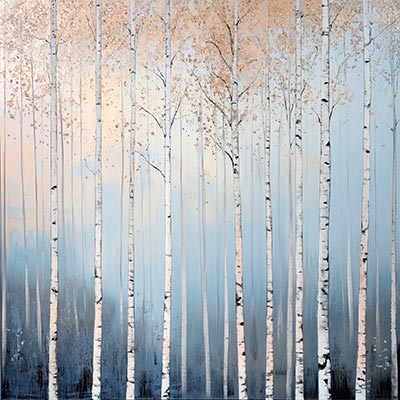 Birkenwald - Modernes Wald-Wandbild auf Leinwand, Acrylglas, Alu-Dibond oder als Poster