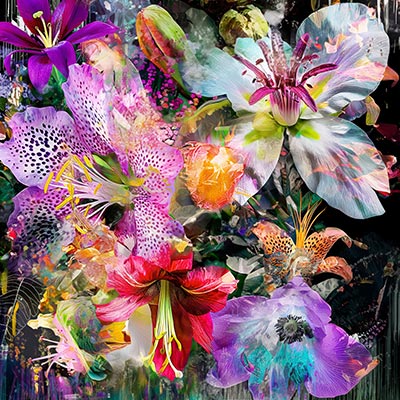 Blütentraum - modernes Blumengemälde auf Leinwand, Acrylglas, Alu-Dibond oder als Poster