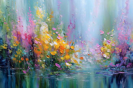 Blumengemälde als Kunstdruck auf Leinwand, Acrylglas oder als Poster