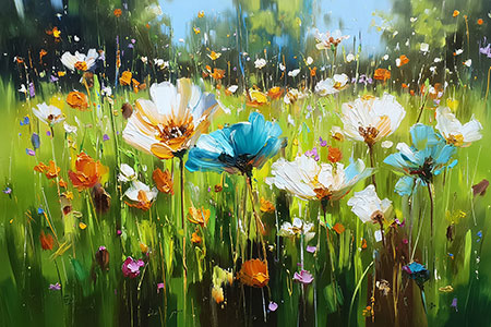 Blumenwiese Martimer Kunstdruck auf Leinwand, Acrylglas oder als Poster