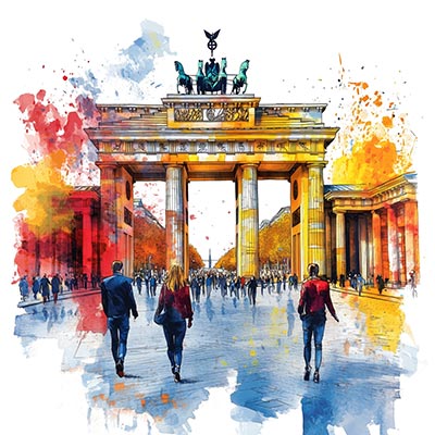 Brandenburger Tor - Wandbild im Stil eines Gemäldes auf Leinwand, Acrylglas, Alu-Dibond oder als Poster