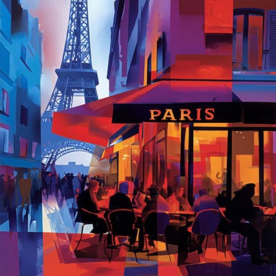 Café de Paris Gemälde Kunstdruck auf Leinwand, Acrylglas oder als Poster