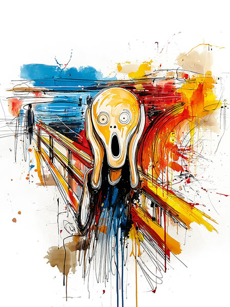 Schrei 2.0 Gemälde Kunstdruck auf Leinwand, Acrylglas oder als Poster