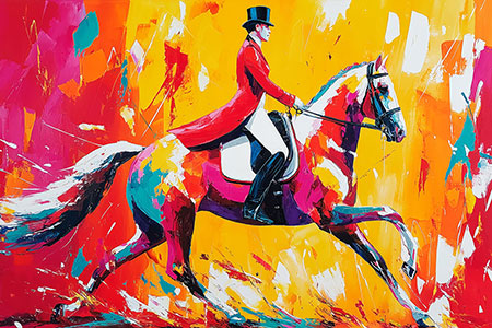 Dressurreiter Gemälde Kunstdruck auf Leinwand, Acrylglas oder als Poster