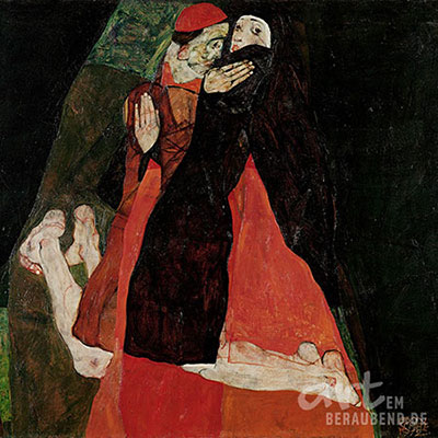 Egon Schiele - Kardinal und Nonne - Alte Meister als Kunstdruck auf Leinwand, Acrylglas, Alu-Dibond oder als Poster