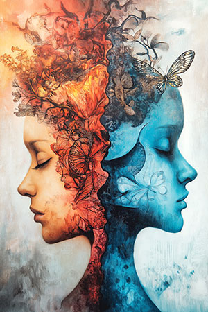 Gedankenwelt - Moderne Illustration als Kunstdruck auf Leinwand, Acrylglas, Alu-Dibond oder als Poster