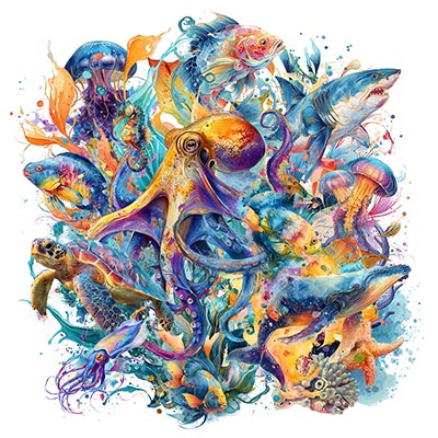 Geheimnisvolle Tiefe Martimer Kunstdruck auf Leinwand, Acrylglas oder als Poster