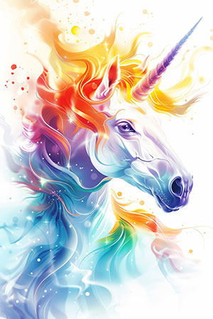 Glitzerndes Einhorn - Illustration auf Leinwand, Acrylglas, Alu-Dibond oder als Poster