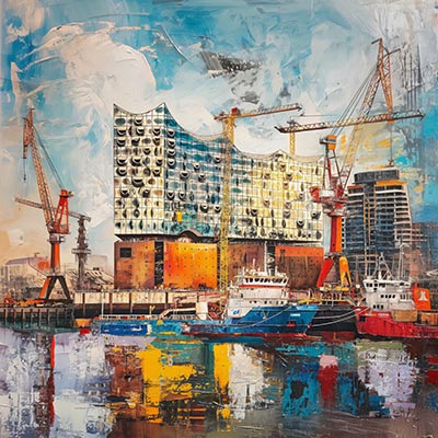 Hamburg Elbphilharmonie - Hamburg Gemälde als Kunstdruck auf Leinwand, Acrylglas, Alu-Dibond oder als Poster