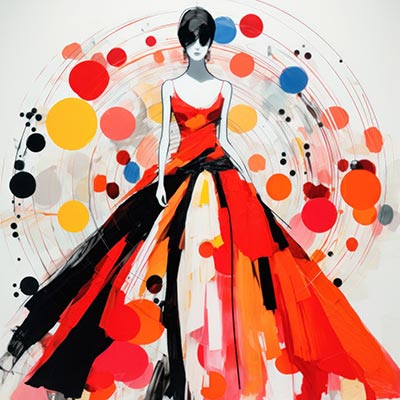 Haute Couture - modernes Wandbild im Stil eines Gemäldes als Kunstdruck auf Leinwand, Acrylglas, Alu-Dibond oder als Poster