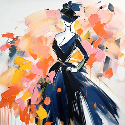 Zeitlose Eleganz - Moder Gemälde Kunstdruck auf Leinwand, Acrylglas oder als Poster