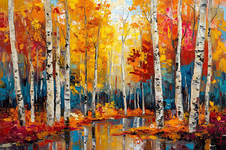 Herbstlicher Wald - London Impression im Stil einer kreativen Fotografie auf Leinwand, Acrylglas, Alu-Dibond oder als Poster