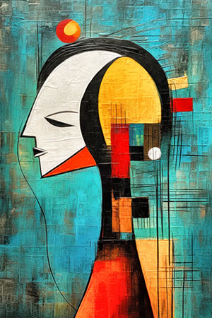 Humanoid II - modernes digitales Gemälde Wandbild auf Leinwand oder Acrylglas