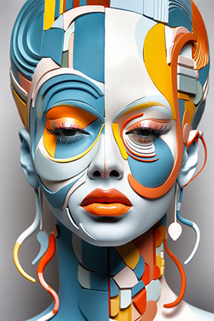 Humanoid - modernes digitales Gemälde Wandbild auf Leinwand oder Acrylglas