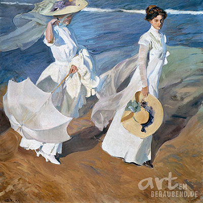 Jaquín Sorolla - Strandspaziergang - Alte Meister als Kunstdruck auf Leinwand, Acrylglas, Alu-Dibond oder als Poster