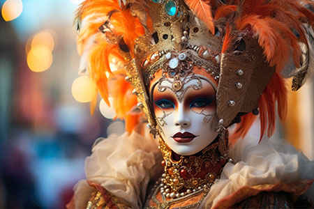 Karneval in Venedig - modernes Bild im stil einer Fotografie auf Leinwand, Acrylglas, Alu-Dibond oder als Poster