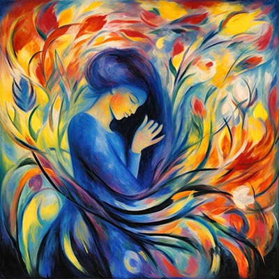 Labyrinth der Gedanken - modernes Wandbild im Aquarellstil als Kunstdruck auf Leinwand, Acrylglas, Alu-Dibond oder als Poster