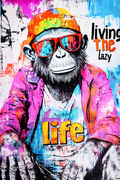 Living the lazy Life Gemälde Kunstdruck auf Leinwand, Acrylglas oder als Poster