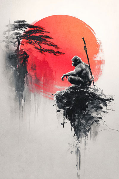 Legende von Wukong Gemälde Kunstdruck auf Leinwand, Acrylglas oder als Poster