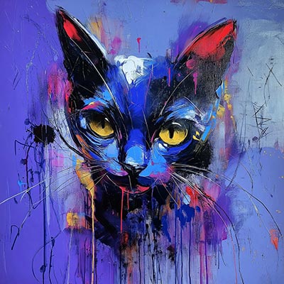 Purple Cat - London Impression im Stil einer kreativen Fotografie auf Leinwand, Acrylglas, Alu-Dibond oder als Poster