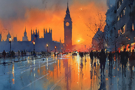 London Impresson Bild auf Leinwand, Acrylglas oder als Poster