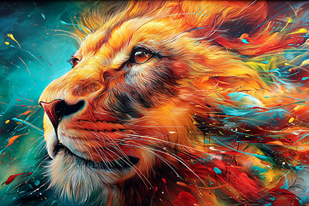 Löwengemälde Gemälde Kunstdruck auf Leinwand, Acrylglas oder als Poster