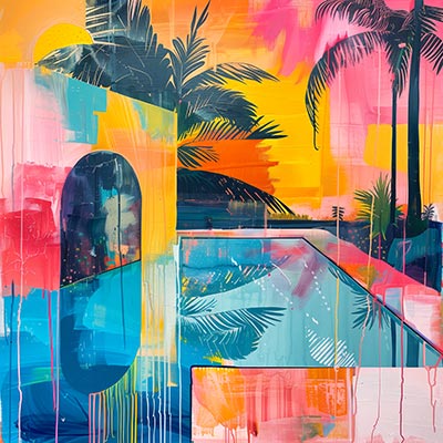 Marokko - modernes Wandbild im Stil eines abstrakten Gemäldes auf Leinwand, Acrylglas, Alu-Dibond oder als Poster