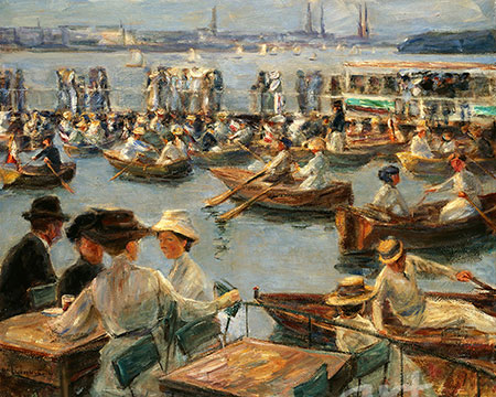 Max Liebermann - An der Alster - Alte Meister als Kunstdruck auf Leinwand, Acrylglas, Alu-Dibond oder als Poster